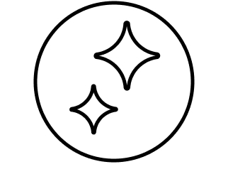 Icon of sparkling hose interior to show it has been cleaned