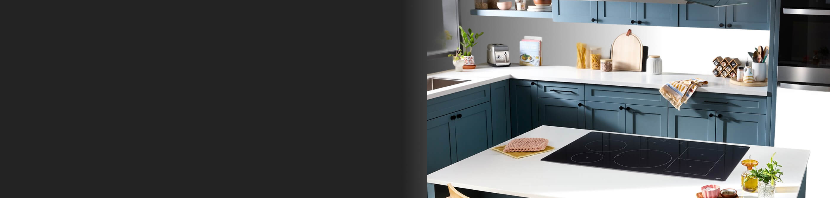 Modern kitchen with a glass electric stovetop