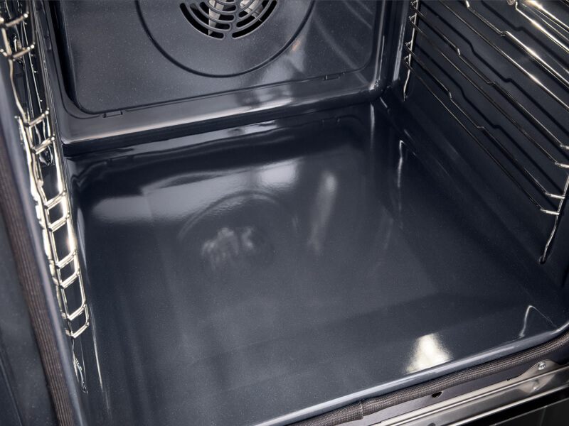 The clean inside of an oven