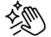 Scrubbing hand icon