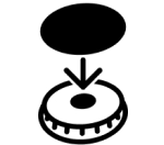 A burner cap and burner icon.