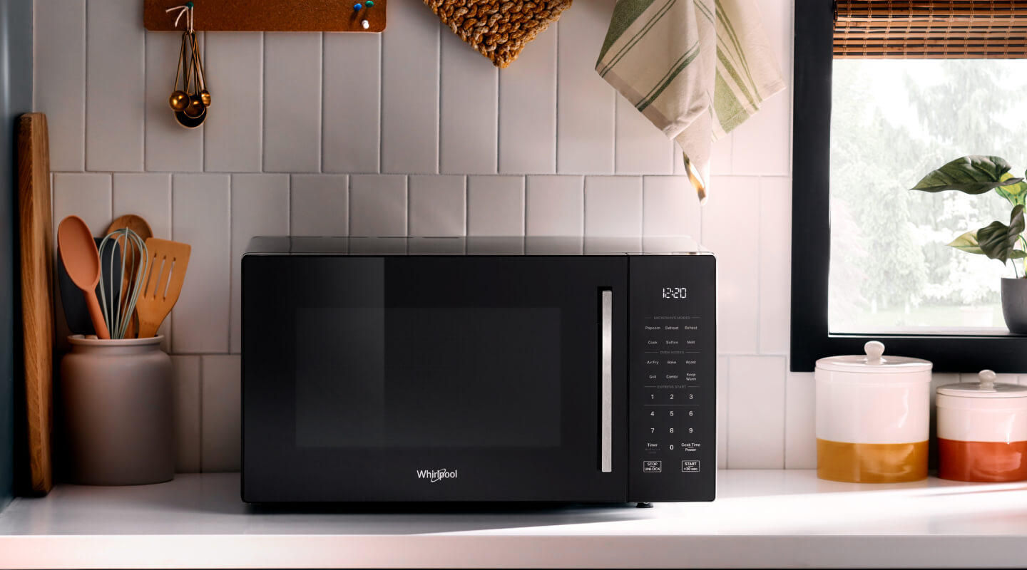 Whirlpool® Microwave Oven on a kitchen counter