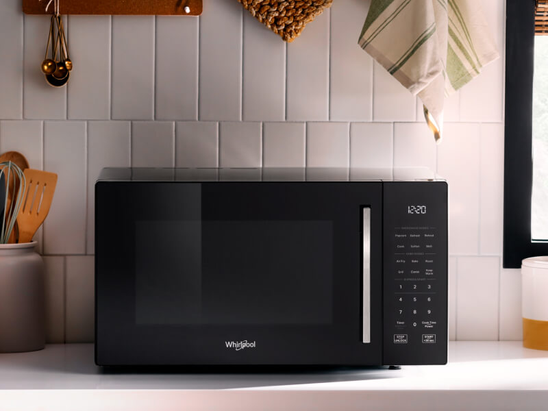 Whirlpool® Microwave Oven on a kitchen counter