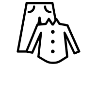 A pants and shirt icon.