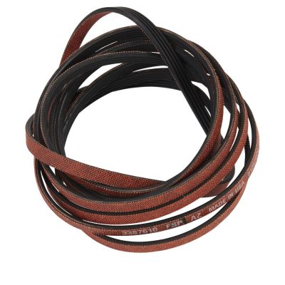 Dryer belt folded into a circle.