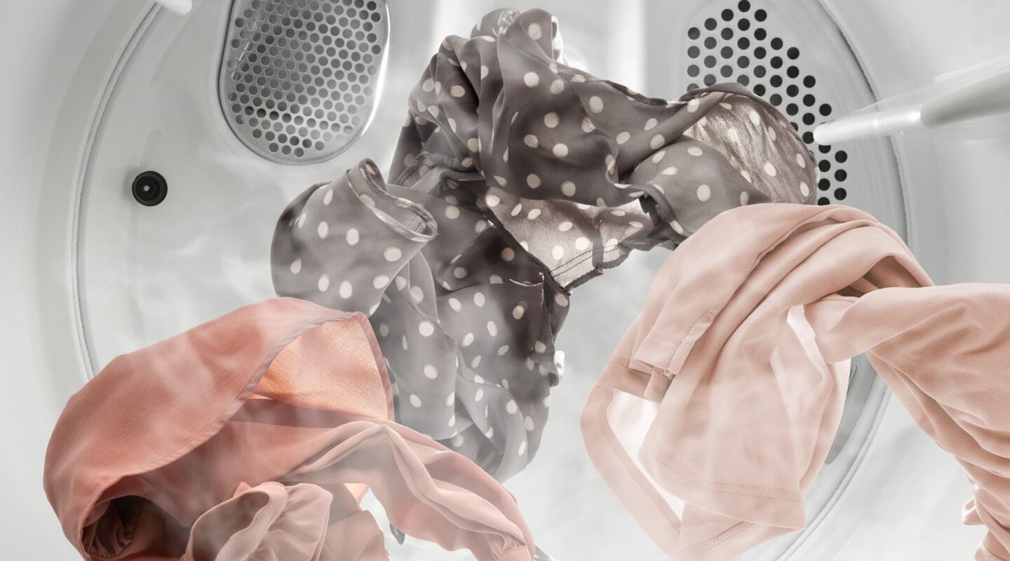 Clothes inside a dryer