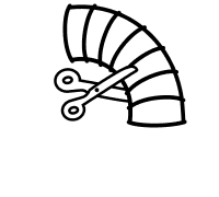 Scissors cutting vent duct icon
