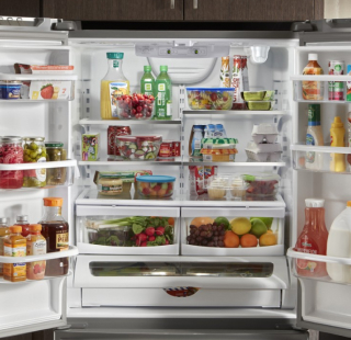 An open refrigerator
