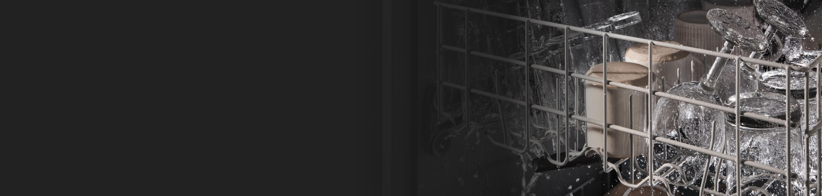 Glasses being washed in dishwasher