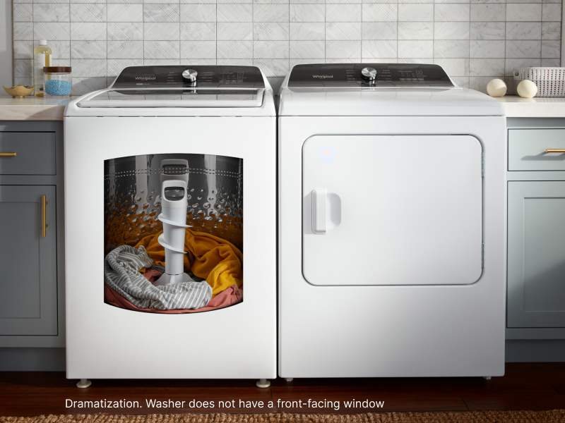 Whirlpool® 2-in-1 washing machine showing removable agitator Whirlpool® 2-in-1 washing machine showing removable agitator
