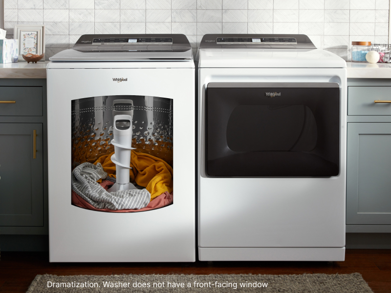 Whirlpool® 2-in-1 washing machine showing removable agitator Whirlpool® 2-in-1 washing machine showing removable agitator
