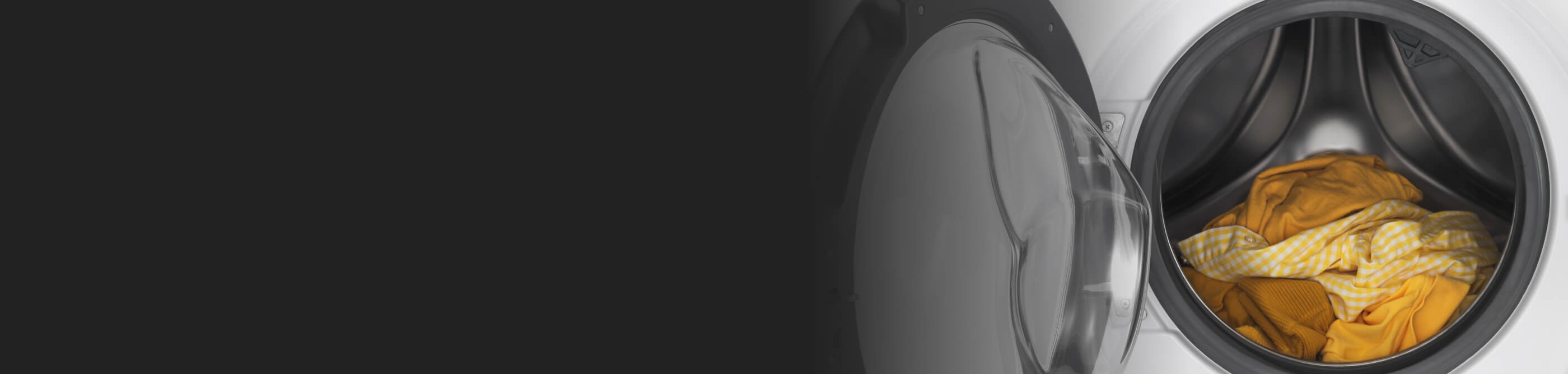 Clothes inside a washing machine