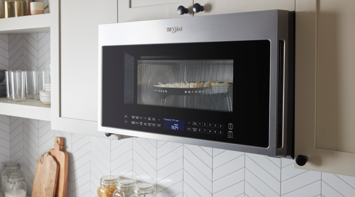 An over-the-range microwave