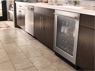 A Whirlpool® Undercounter Refrigerator in a kitchen