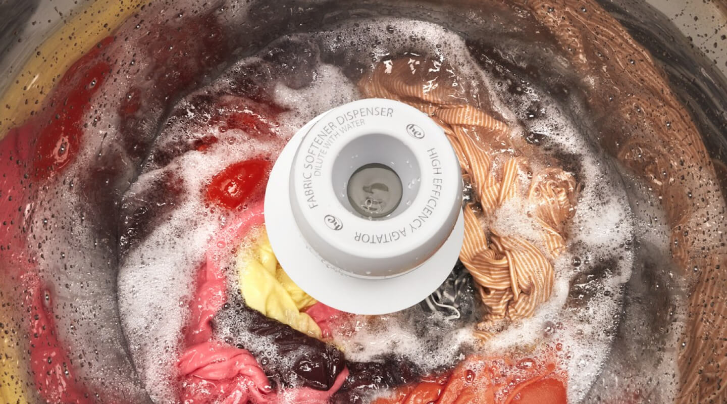 A closeup of a Whirlpool® washer tub A closeup of a Whirlpool® washer tub