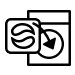 Laundry pod going into washer icon