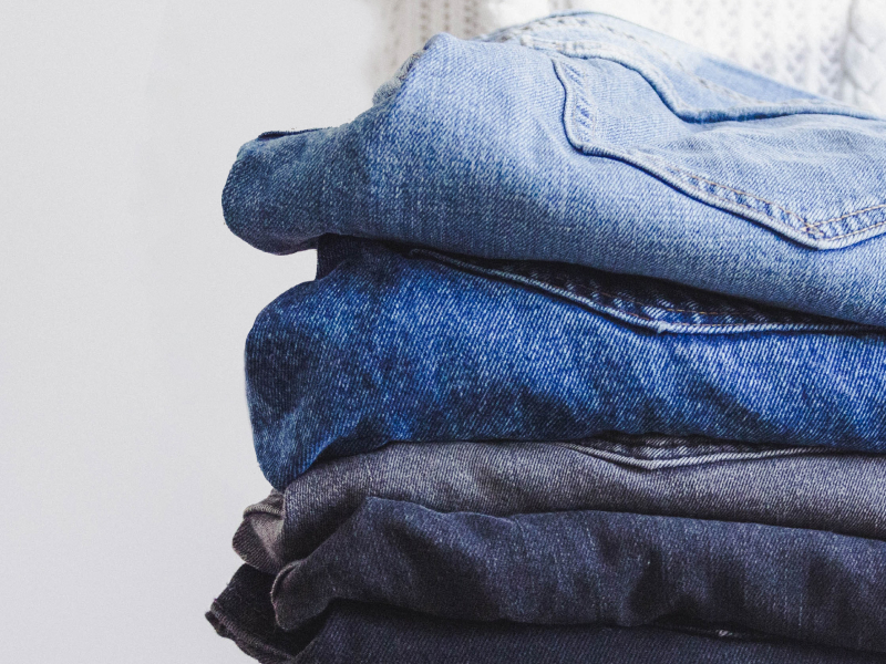 Stack of folded jeans Stack of folded jeans