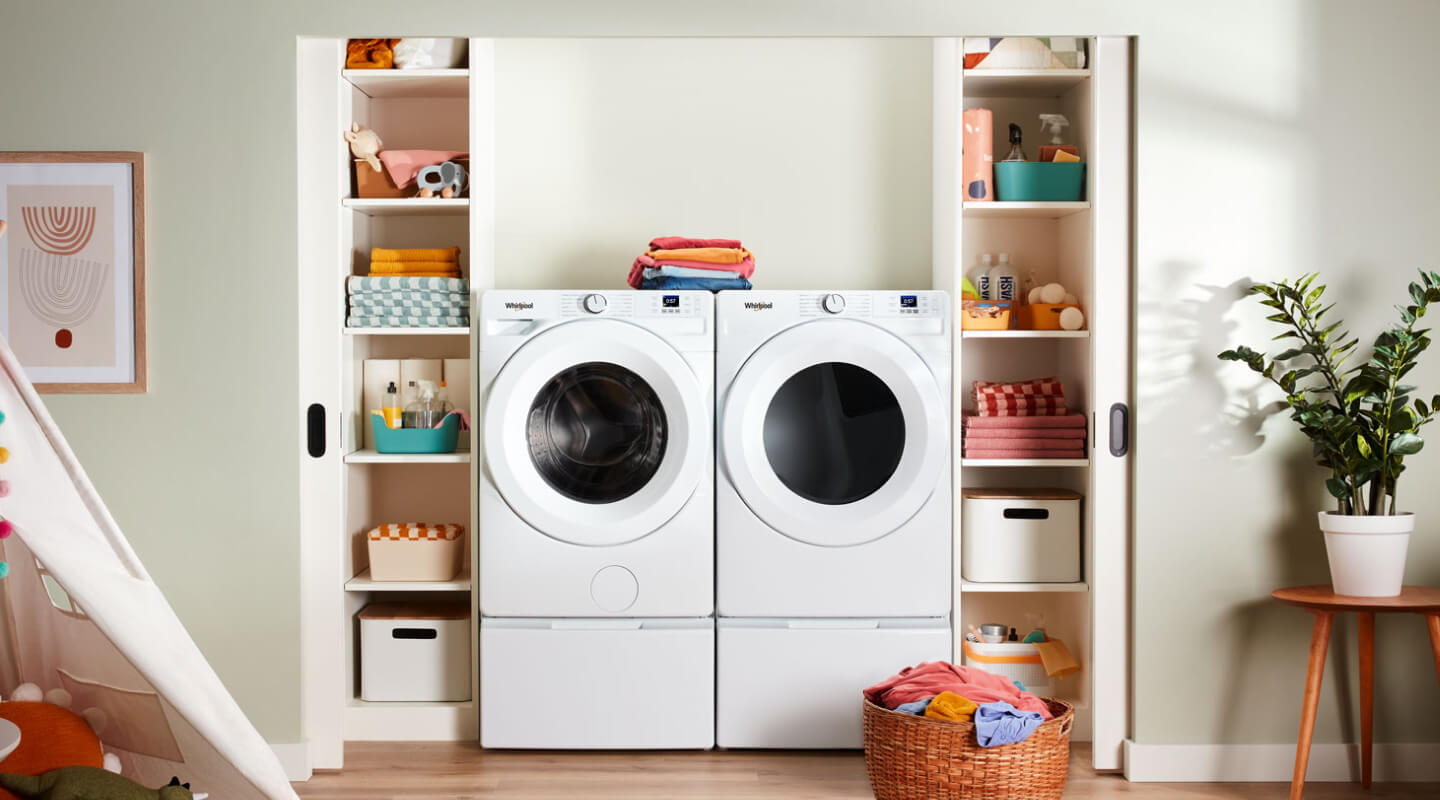 White Whirlpool® Front Load Washer and Dryer