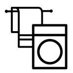 Towel behind washer icon