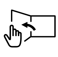 Hand opening a dryer door icon