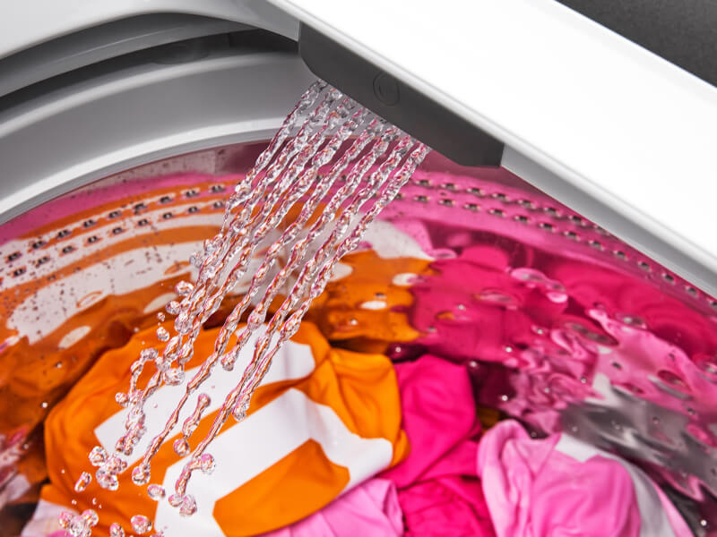 Clothes in a washing machine