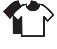 Icon of side-by-side white and black t-shirts. 
