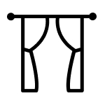 Open curtains icon