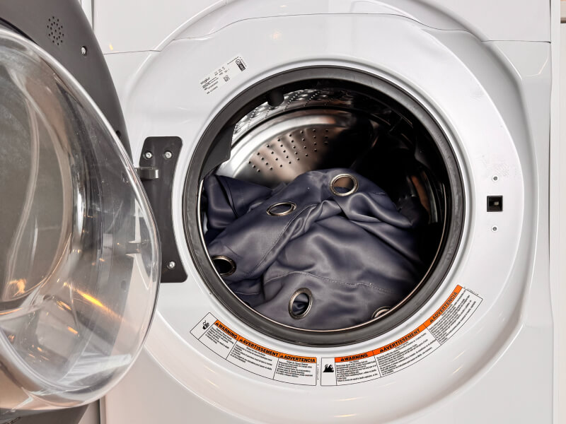 Curtains in a front load washer Curtains in a front load washer