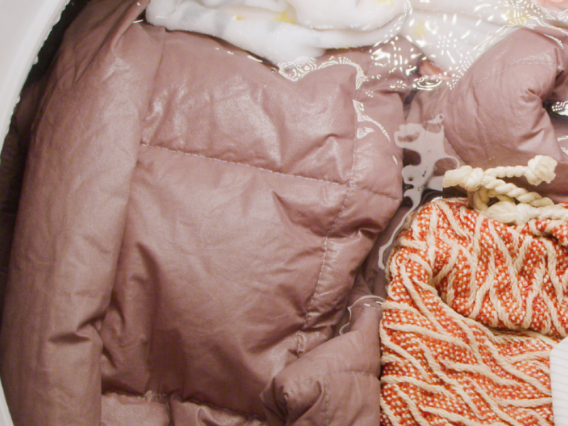 Clothing inside of a washer