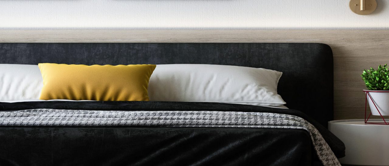 A nicely made bed A nicely made bed