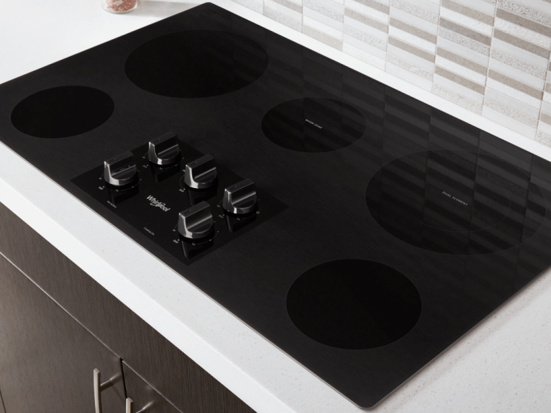 Whirlpool® Electric Stovetop installed in a white countertop Whirlpool® Electric Stovetop installed in a white countertop