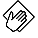 Hand wiping with towel icon