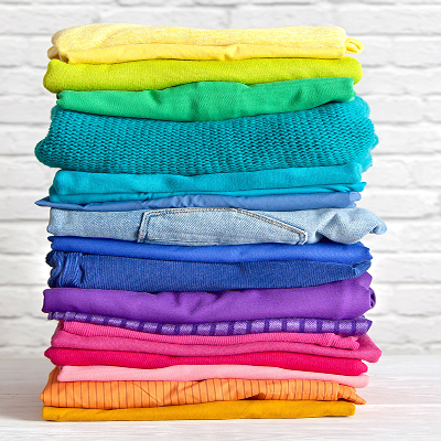 Colorful folded clothing