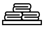 Shelf with folded laundry icon