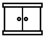 Cabinet with doors icon