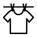Clothing rod with hanging shirt icon