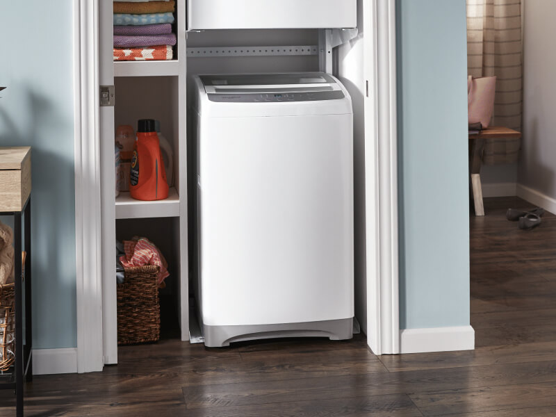Compact washer inside a closet Compact washer inside a closet