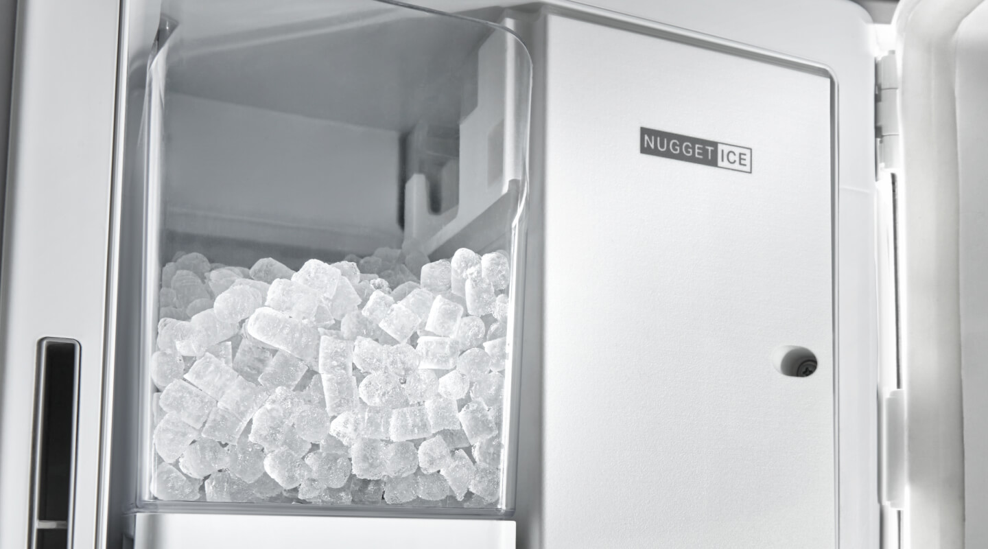 Nugget ice maker inside a refrigerator