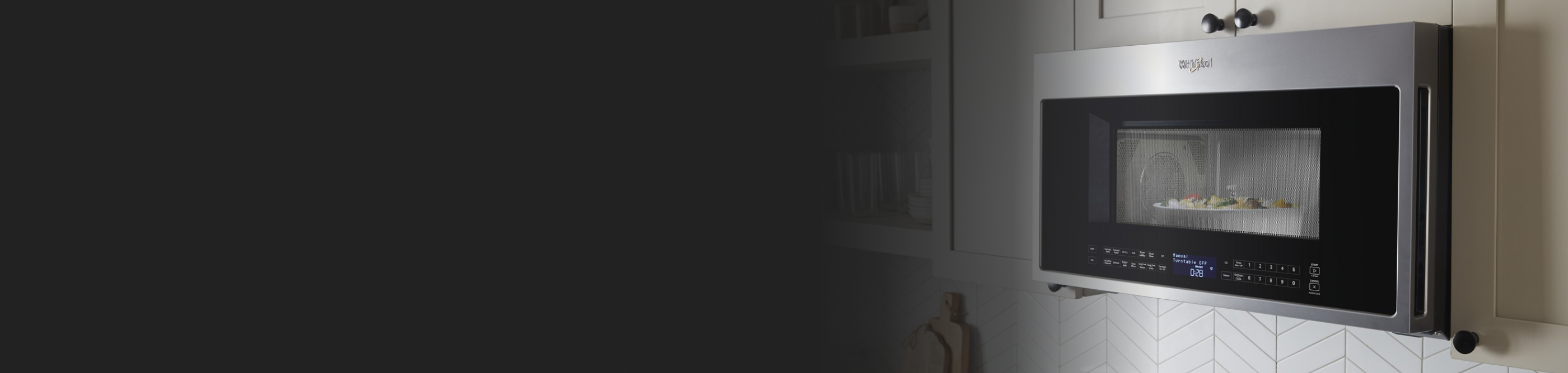 Over-the-range microwave in a modern kitchen