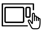 Hand selecting settings on microwave icon