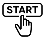 Hand pressing “start” icon