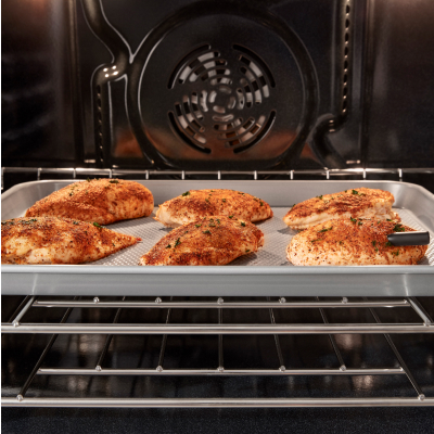 Chicken baking in the oven