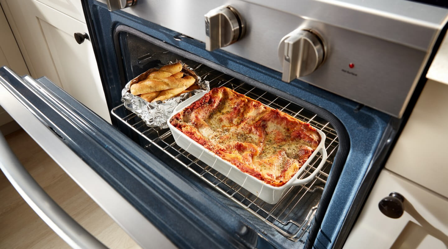 Lasagna and breadsticks in a Whirlpool® Range