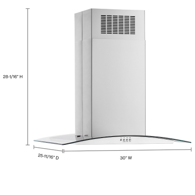 A diagram of an island canopy hood