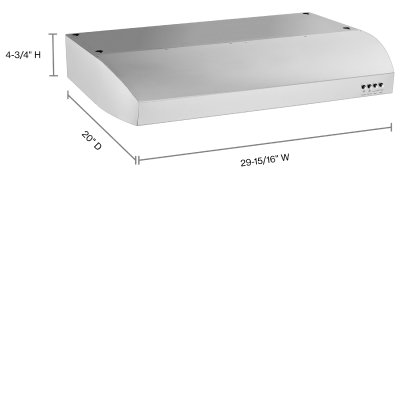 A diagram of an under-cabinet hood