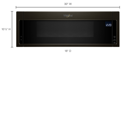 A diagram of an over-the-range microwave hood combination