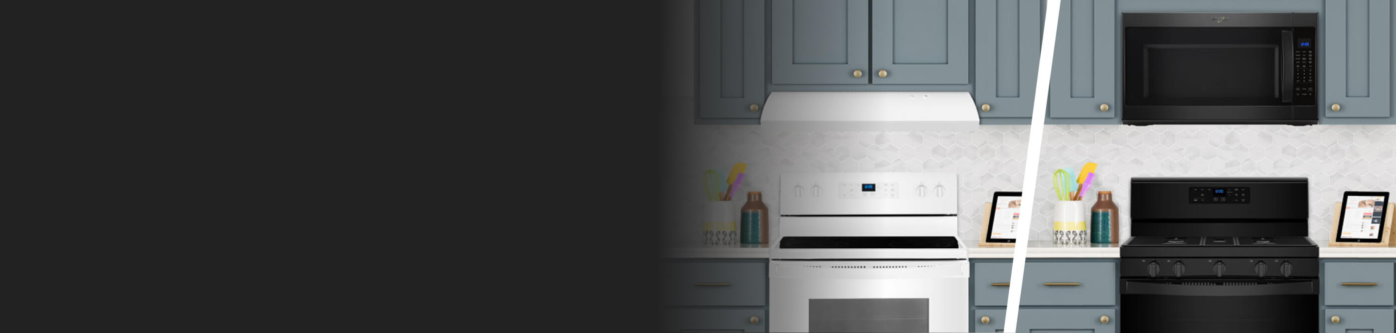 White range hood installed over a white electric range