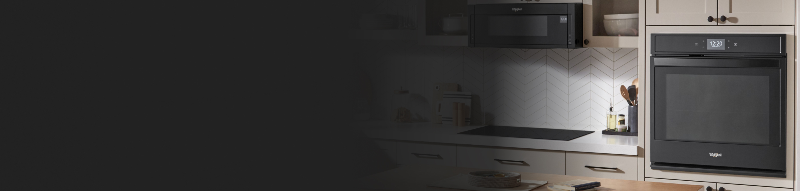 A Whirlpool® wall oven in a modern kitchen.