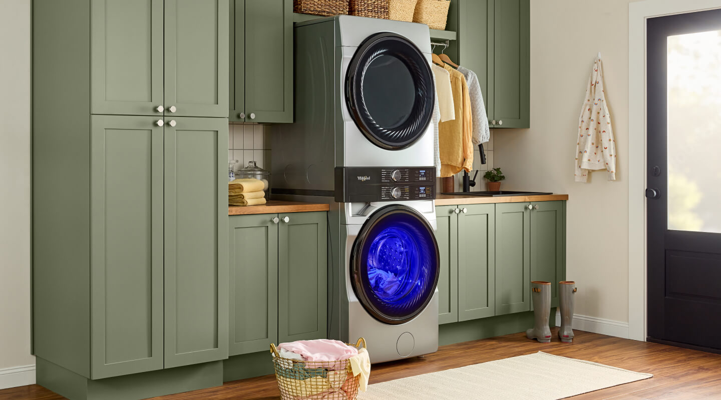 Laundry tower in a laundry room