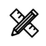 Pencil and ruler icon
